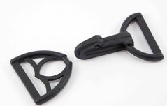 Kunststoffkarabiner - schwarz - Durchmesser 4 cm