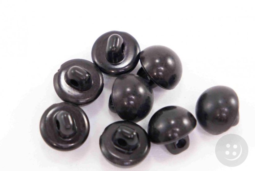 Gombík perlička so spodným prišitím - hnědo čierna - priemer 0,9 cm