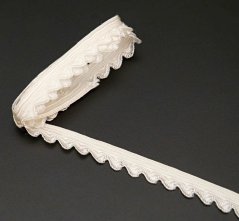 Zackenband - gebrochenes Weiß - Breite 0,8 cm