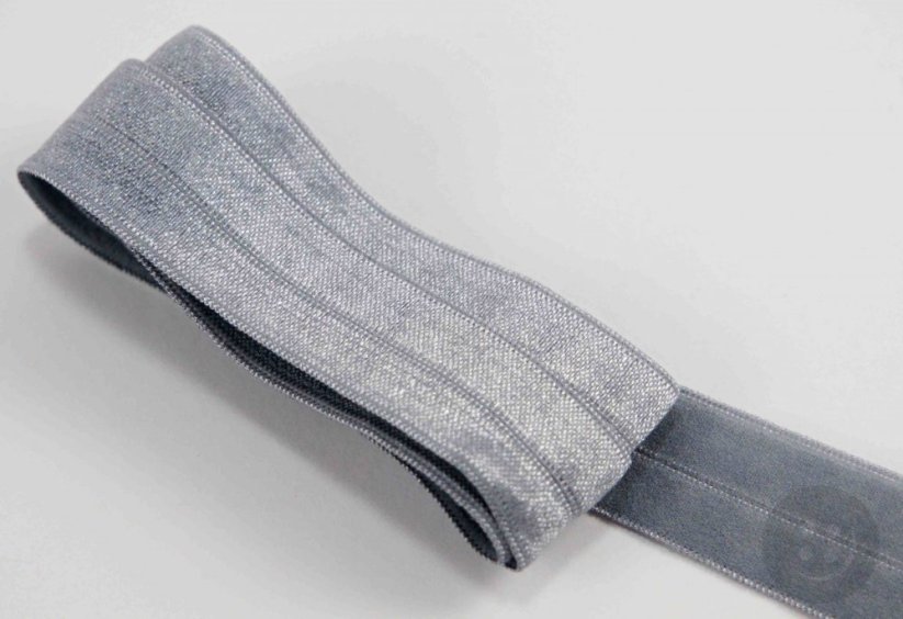 Fold over elastic trim - dark grey - 2 cm