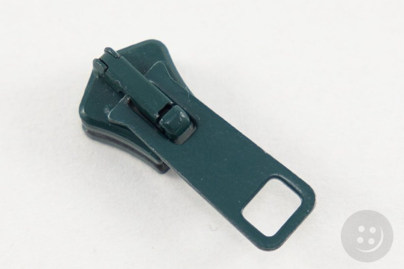 Plastic cubes zipper slider - dark green  - size 7