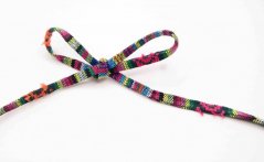 Embroidered double solid braid with a Masai motif - width 0.5 cm