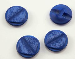 Button with bottom stitching - blue - diameter 2,2 cm