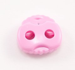 Plastic flat cord lock - pink - pulling hole diameter 0.5 cm