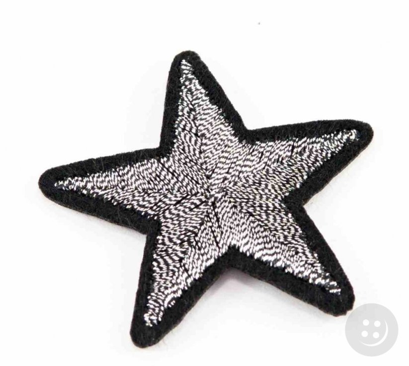 Iron-on patch - Star - small - silver - size 4 cm x 4 cm