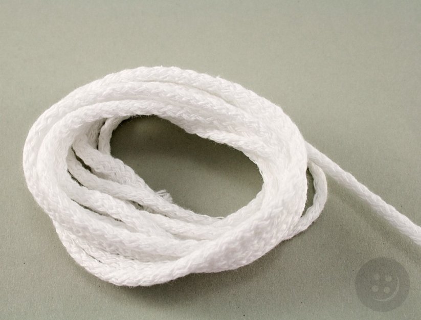 Polyester Kordel für Bekleidung - weiß - Durchmesser 0,4 cm