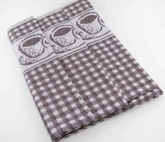 Set of tea towels 3 pieces - cups - braun - size 50 cm x 70 cm