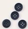 Dírkový knoflík matný - tmavě modrý - průměr 1,5 cm