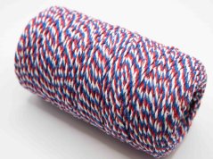 Rot-weiß-blau Schnur - Durchmesser 0,2 cm