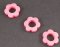 Drevená korálka na cumlík - kytička - neónová ružová - priemer 2,5 cm