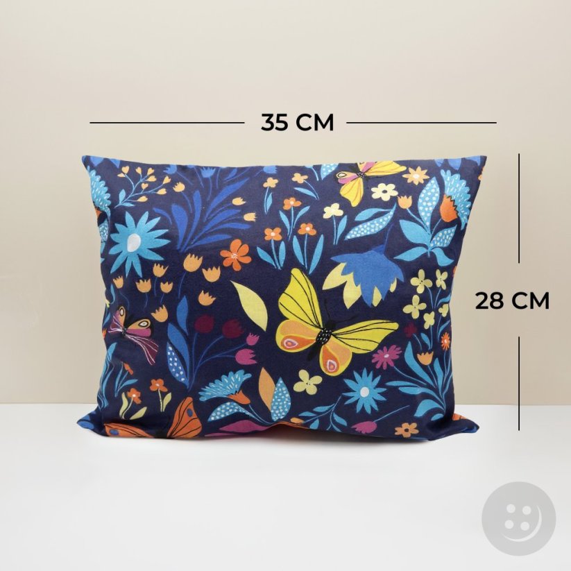 Polštářek plněný BIO pohankovými slupkami - Modrý prales - rozměr 35 cm x 28 cm