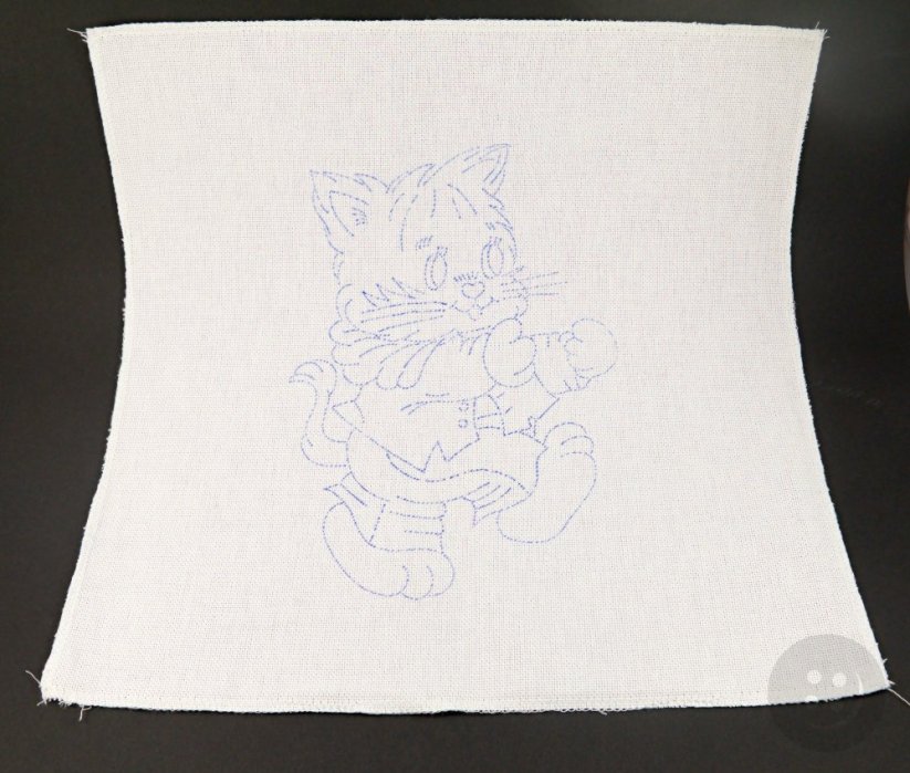 Vyšívacia predloha pre deti - chodiace mačka - rozmer 35 cm x 35 cm