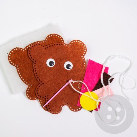 Medvedík - sada pre deti na výrobu plsteného zvieratka + návod