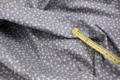 Cotton fabric - white flowers on gray background - width 160 cm