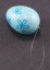 Small colored Easter eggs with flowers on a nylon eyelet for hanging - turquoise, yellow, pink