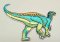 Nažehľovacia záplata - Iguanodon - tyrkysová, zelená - rozmer 10 cm x 5 cm