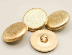 Pokovovaný gombík so spodným prišitím - zlatá - priemer 2,3 cm