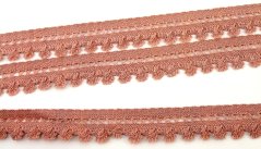 Embroidered decorative ribbon - old rose - width 1.5 cm