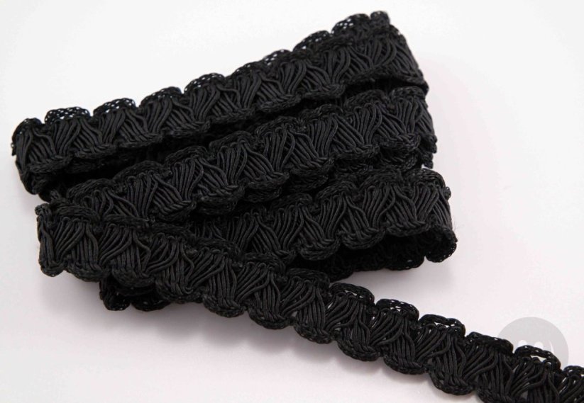 Galloon trim - black - width 1.4 cm