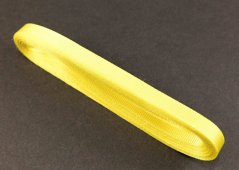 Luxury satin grosgrain ribbon - lemon yellow - width 1 cm