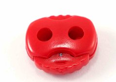 Plastic flat cord lock - red - pulling hole diameter 0.5 cm