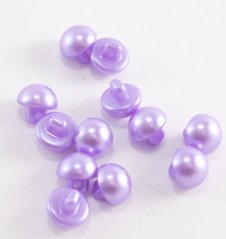 Knoflík perlička se spodním přišitím - světle fialová - průměr 0,9 cm