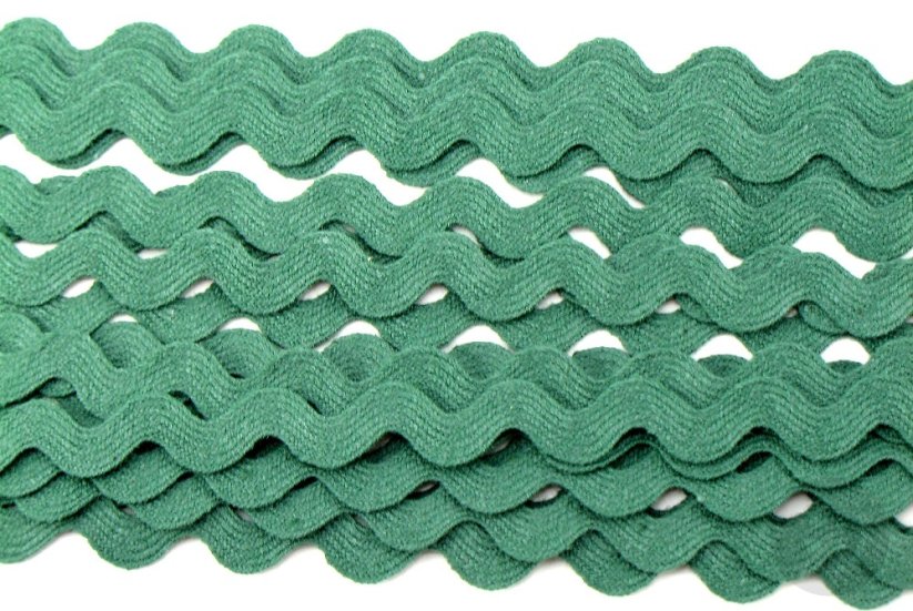 Ric Rac ribbon - dark green - width 0,8 cm