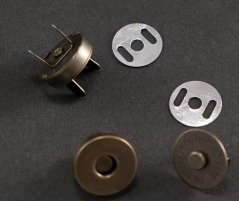 Magnetic closure for handbag - old brass - diameter 1.8 cm