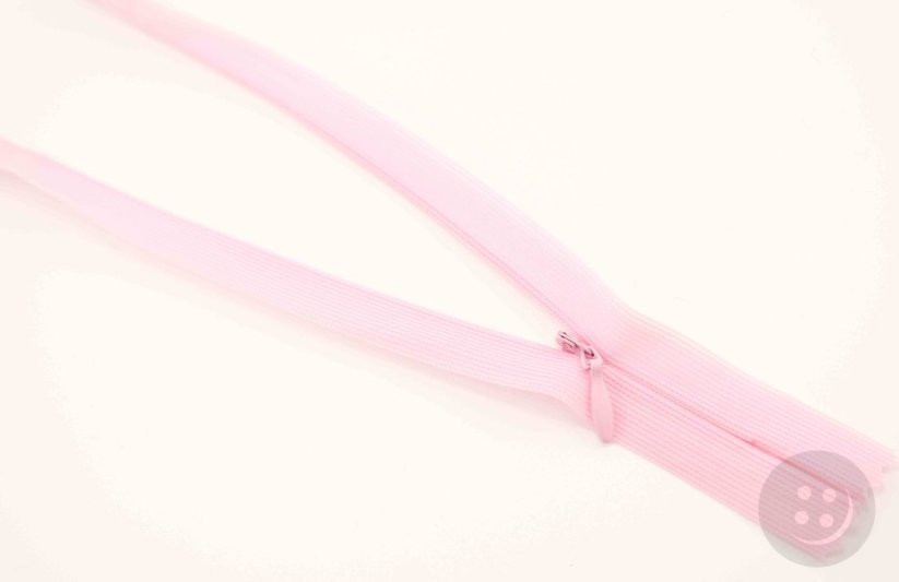 Nedělitelný skrytý zip (3mm) různé barvy - délka 18 cm - 60 cm