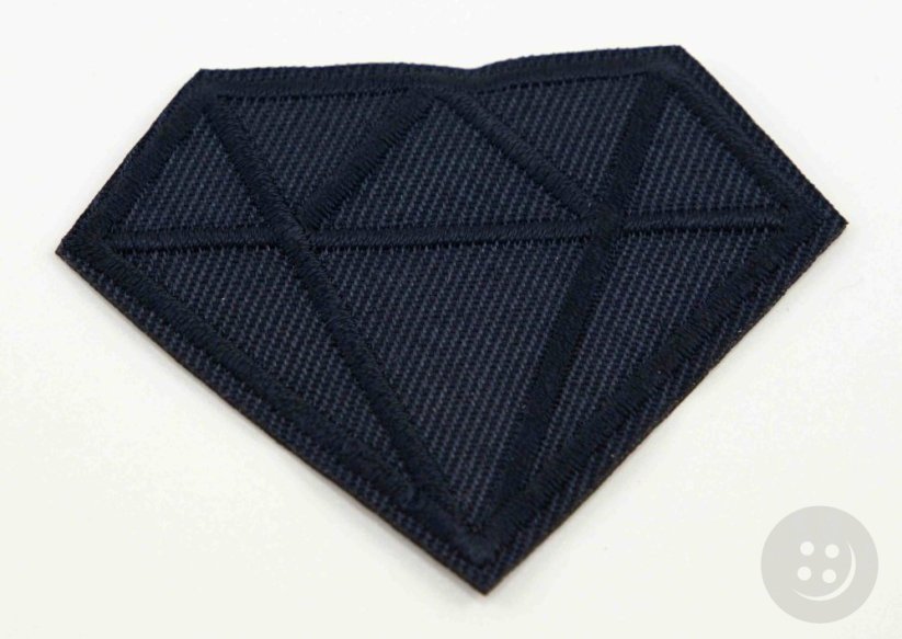 Iron-on patch - diamond - 6 x 4.5 cm - dark blue