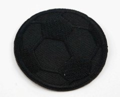 Nažehľovacia záplata - futbalová lopta - 6 cm - čierna
