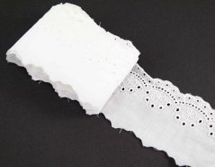 Bavlnená madeira - biela - šírka 5 cm