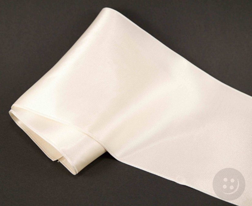 Luxury satin ribbon - glossy on both sides - creamy - width 11,5 cm
