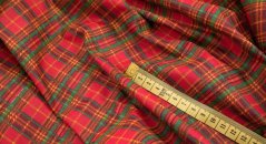 Baumwollstoff - Weihnachtskaromuster - rot-grün - Breite 140 cm