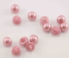 Gombík perlička so spodným prišitím - stredne staroružová perleťová - priemer 0,9 cm