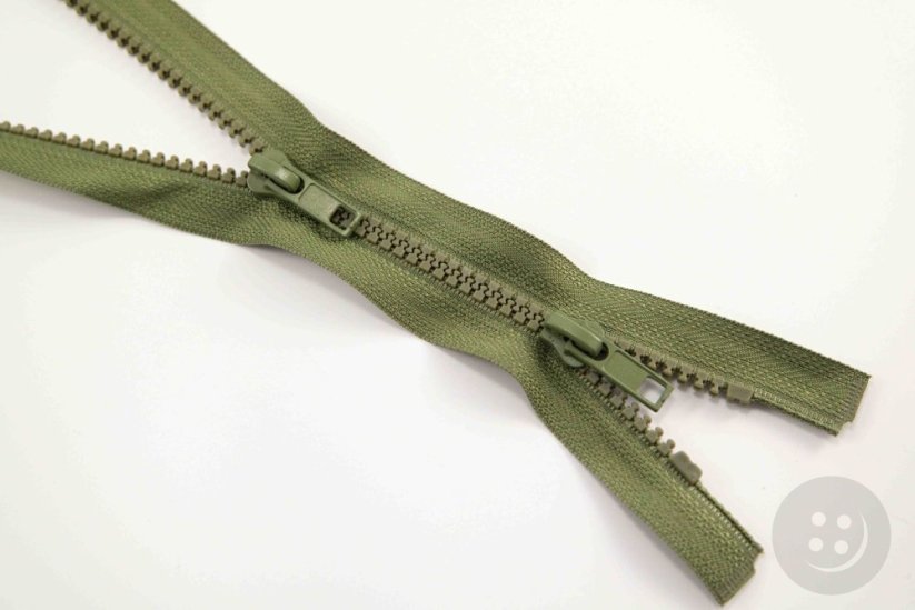 Protisměrný kostěný zip - délka (65 - 150 cm) - různé barvy