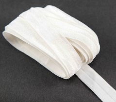 Fold over elastic trim - off white - 1,5 cm