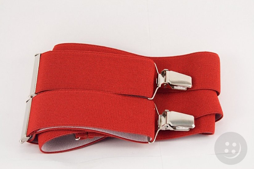 Men's suspenders - red - width 3 cm