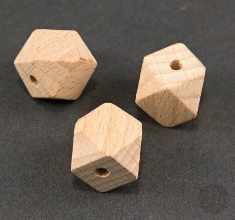 Schnullerkette aus Holz - helles Holz - Größe 1,5 cm x 1,5 cm