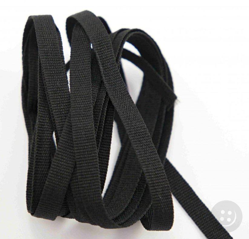 Coat hanging ribbon - black - width 0.6 cm