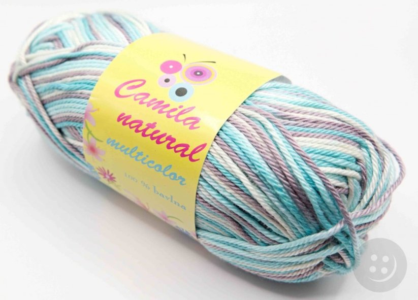 Yarn Camila natural multicolor - blue gray - color number 9186