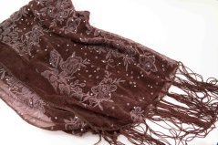 Brown muslin scarf with sequins