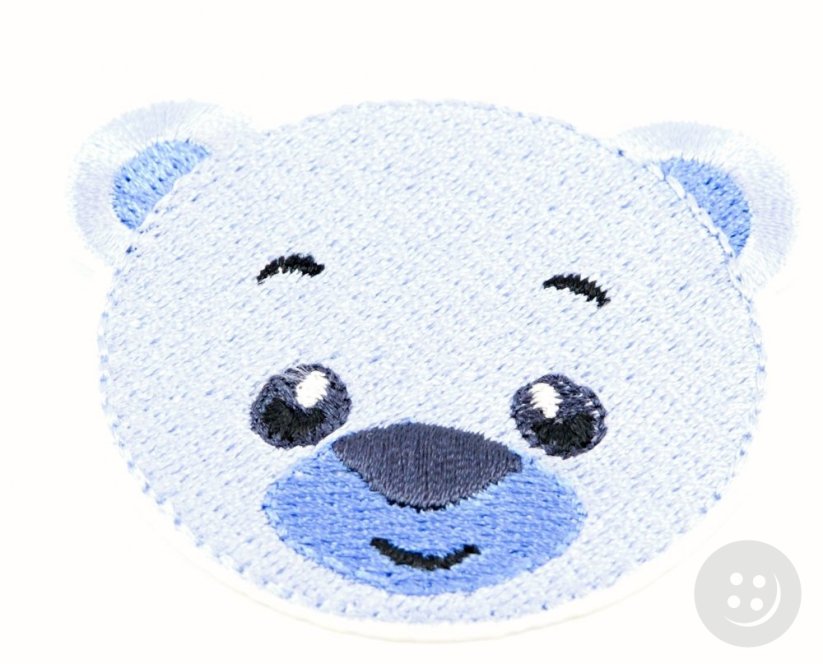 Nažehlovací záplata - Medvídek - hnědá, tyrkysová, růžová, světle modrá - rozměr 6 cm x 7 cm