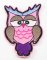 Iron-on patch - owl - size 8 cm x 5 cm - light pink