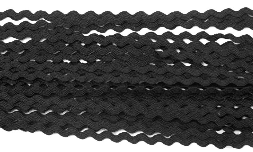 Ric Rac ribbon - black - width 0,3 cm