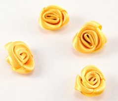 Satinblume zum Annähen - gelb - Durchmesser 1,5 cm