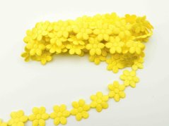 Satinblumen - gelb  - Breite 1,5 cm