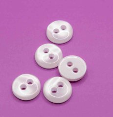 Buttonhole shirt button - white - diameter 0,8 cm