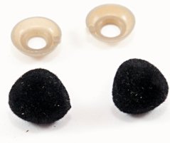 Applikationen "Nase" - schwarz - Größe 1,4 cm x 1,5 cm