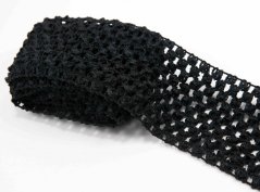 Decorative mesh elastic Tutu - black - width 7 cm